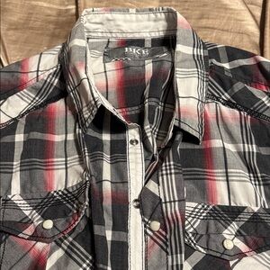 BKE Black and Red Plaid Shirt